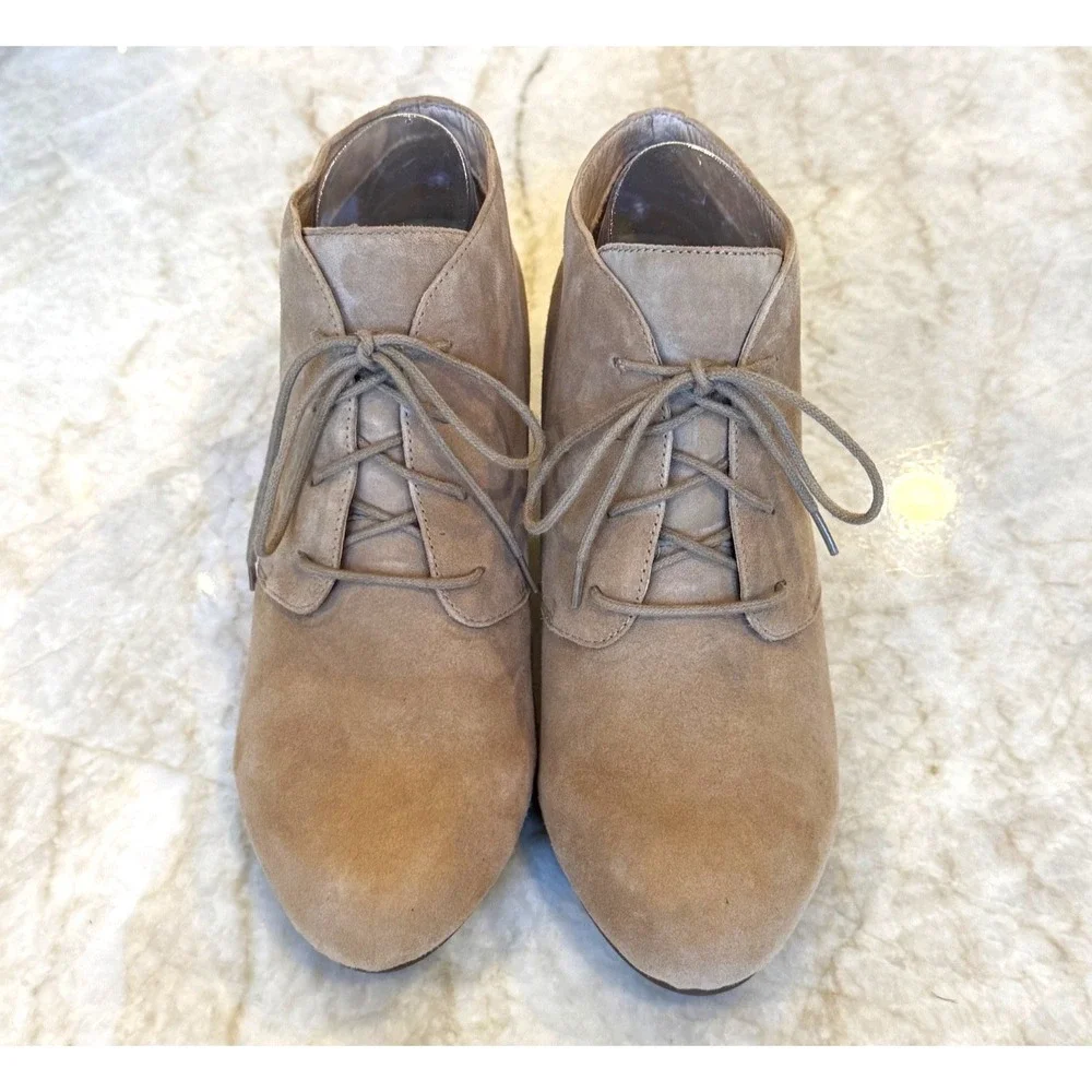 Vionic Becca Lace Up Wedge Ankle Booties Suede‎ Orthotic Arch Support Comfort 10